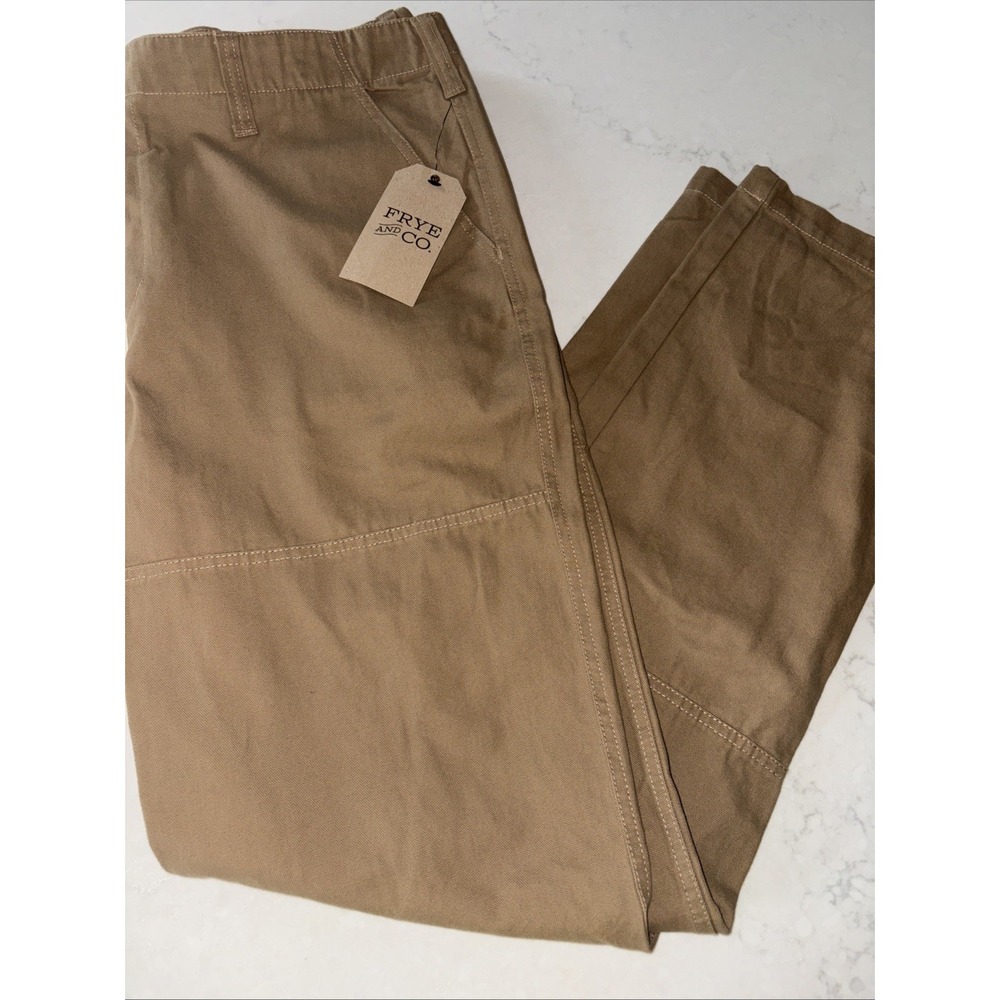 Frye &‎ Co Carpenter Pants Mens 34x30 Dark Khaki Workwear Utility Canvas Casual